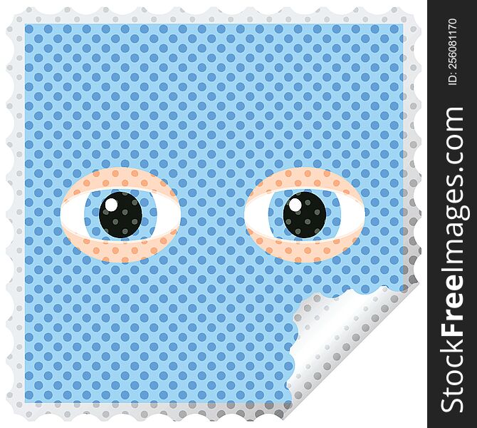 Staring Eyes Graphic Vector Illustration Square Sticker Stamp