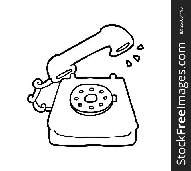 cartoon ringing telephone
