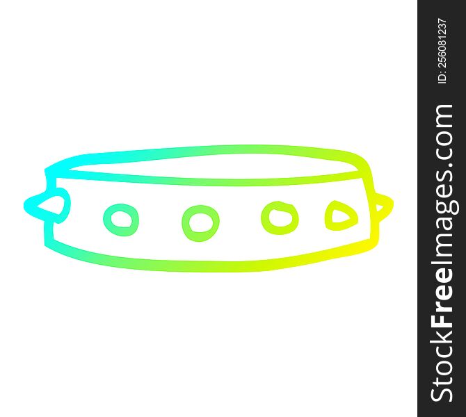 Cold Gradient Line Drawing Cartoon Spiked Dog Collar