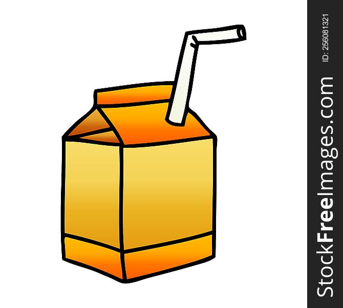 Quirky Gradient Shaded Cartoon Quirky Gradient Shaded Cartoon Of Juice