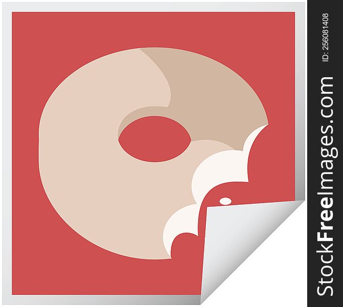 Bitten Donut Graphic Square Sticker