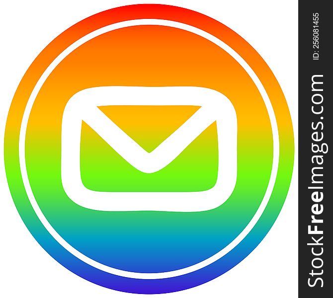 Envelope Letter Circular In Rainbow Spectrum