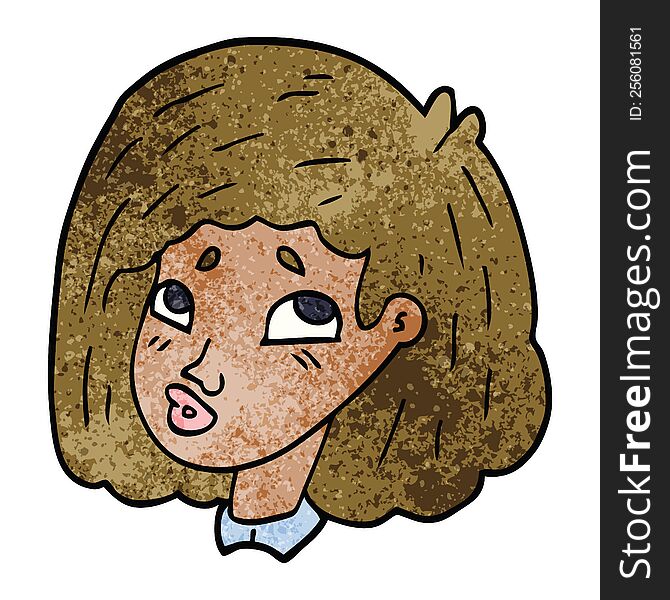 cartoon doodle face of a girl