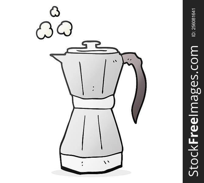 freehand drawn cartoon stovetop espresso maker