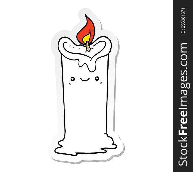 sticker of a cartoon candle