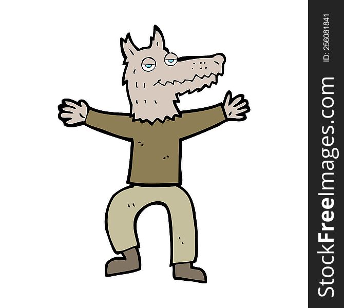cartoon wolf man