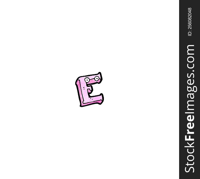 cartoon letter e with eyes