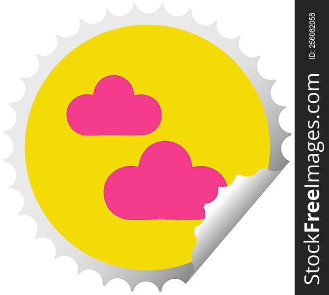 Circular Peeling Sticker Cartoon Snow Cloud