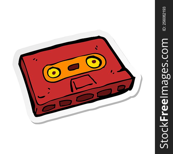 Sticker Of A Cartoon Cassette Tape