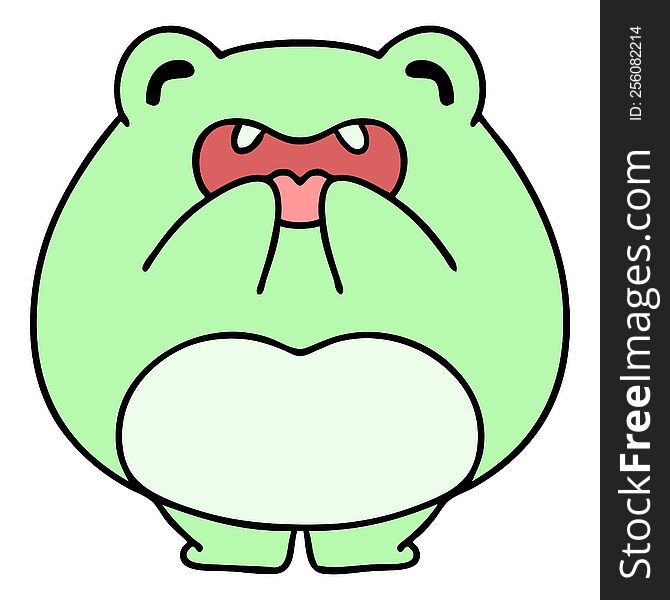 cartoon of a happy laughing frog