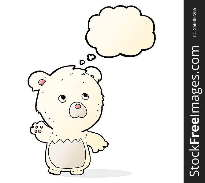 Cartoon Polar Teddy Bear With Thought Bubble