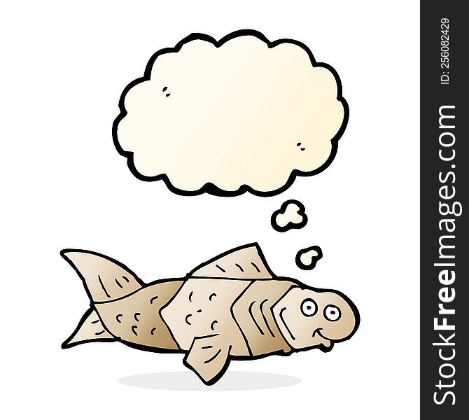 Cartoon Funny Fish With Thought Bubble