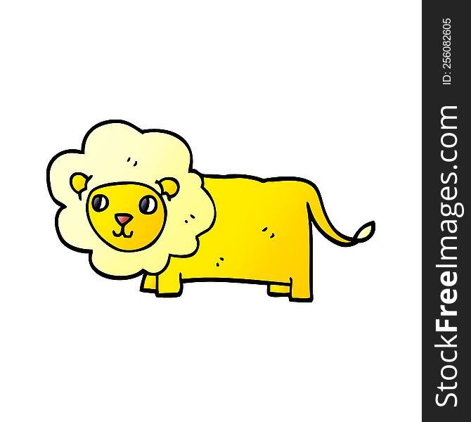 cartoon doodle happy lion