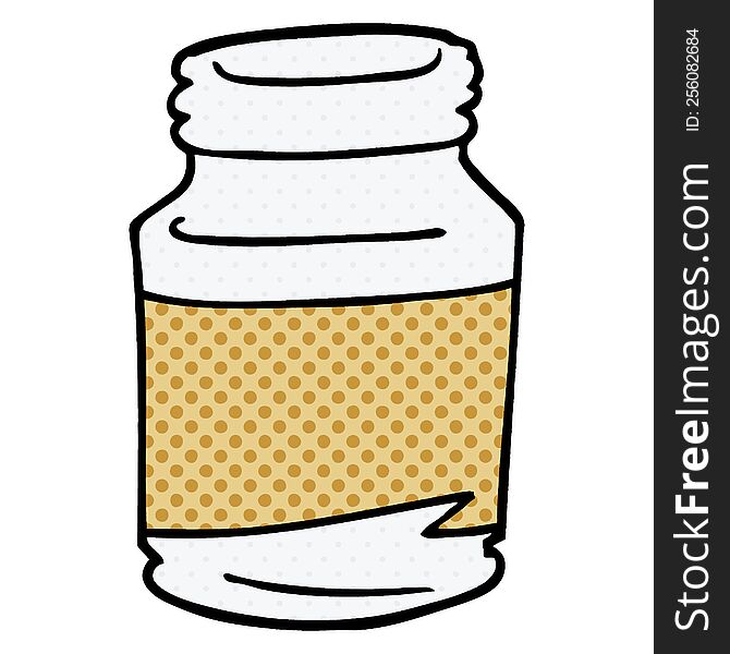 cartoon doodle pill jar