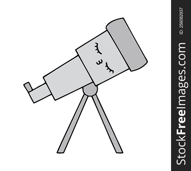 cute cartoon of a telescope. cute cartoon of a telescope