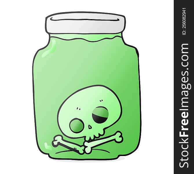 freehand drawn cartoon jar with skull