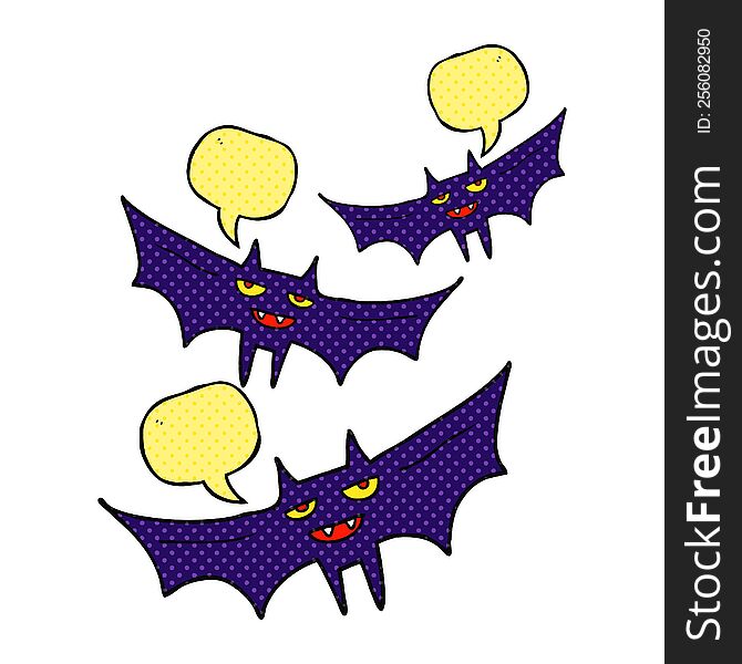 Comic Book Speech Bubble Cartoon Halloween Bat