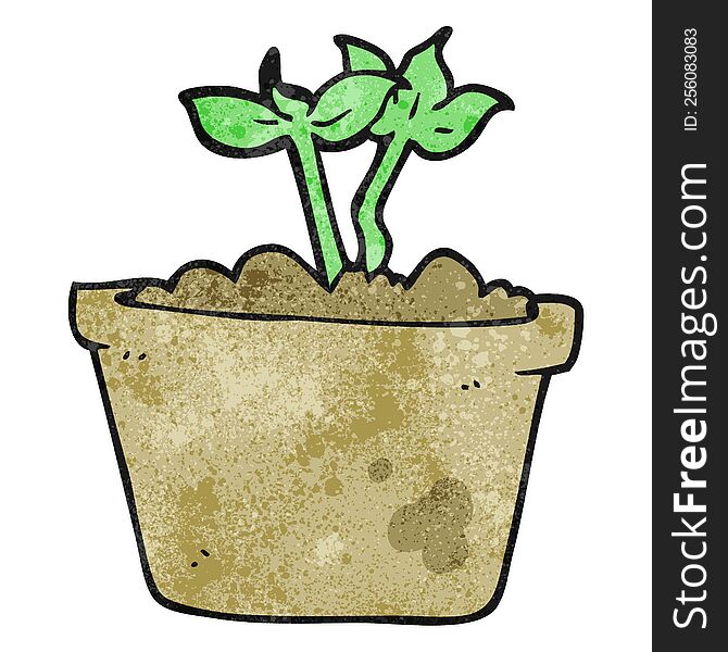 Textured Cartoon Sprouting Plant