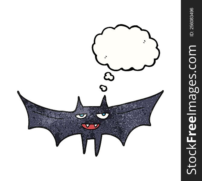 Thought Bubble Textured Cartoon Halloween Bat