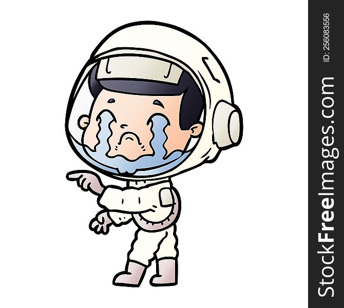 cartoon crying astronaut. cartoon crying astronaut