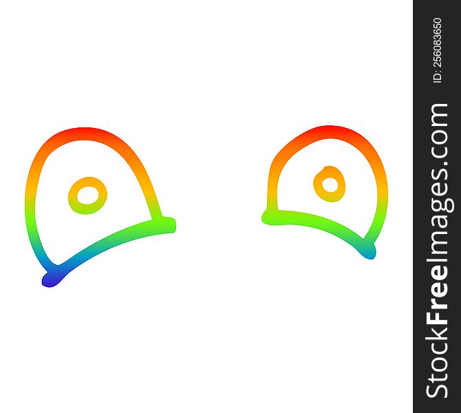 Rainbow Gradient Line Drawing Cartoon Staring Eyes