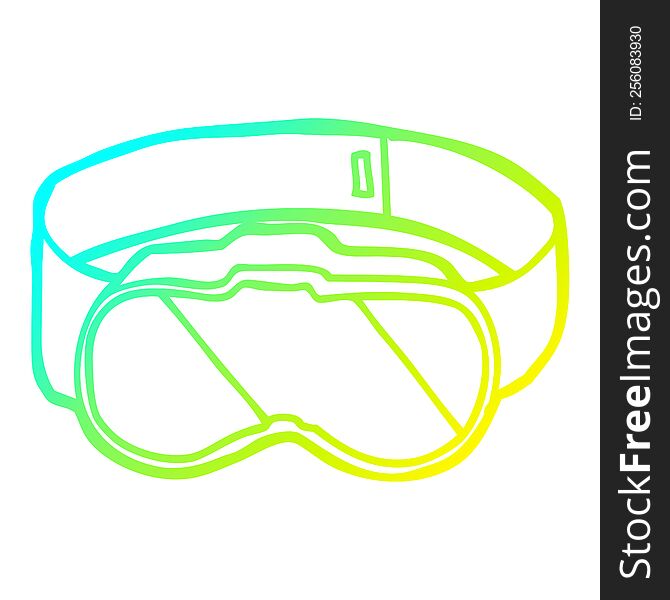 cold gradient line drawing of a cartoon goggles