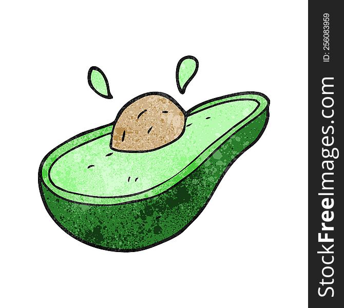 freehand textured cartoon avocado