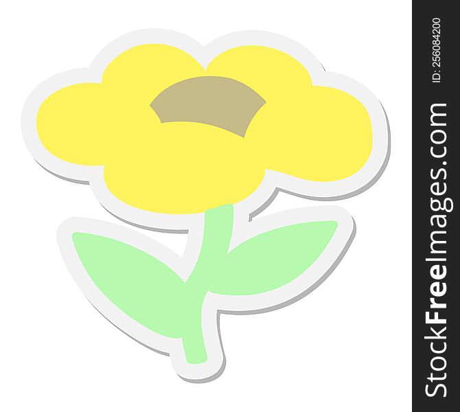 cartoon flower growing sticker