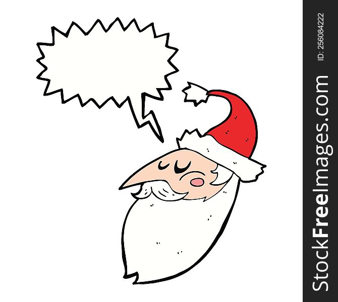 Cartoon Santa Face With Speech Bubble