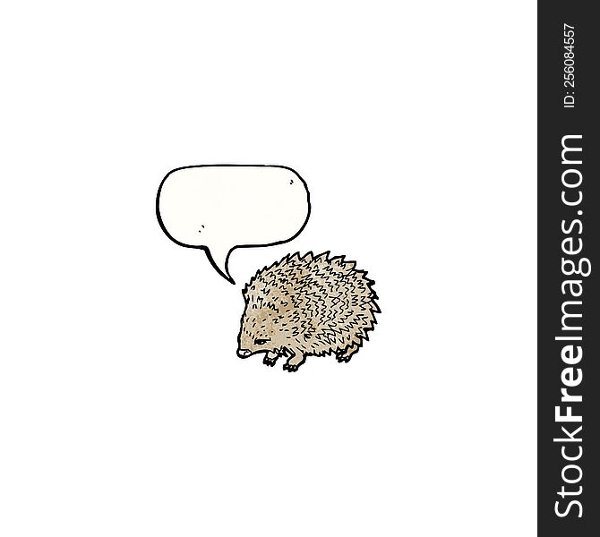 Hedgehog With Speech Bubble Illustration