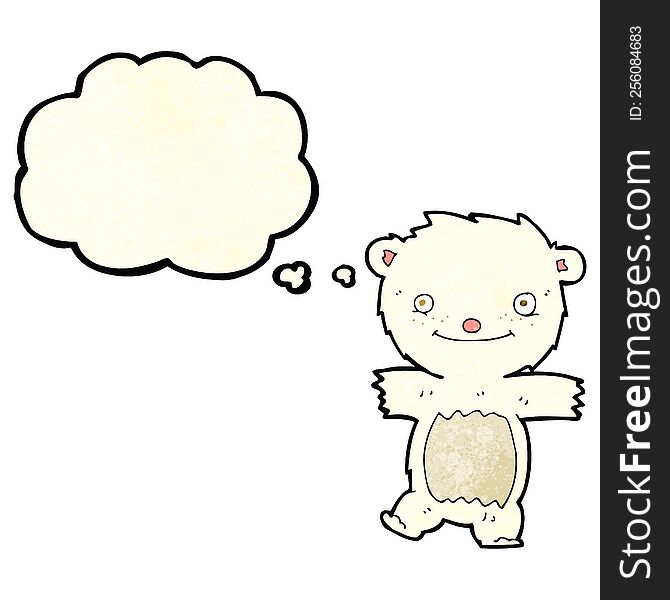 Cartoon Polar Bear Cub With Thought Bubble
