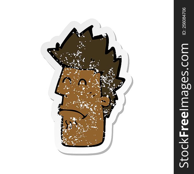 Retro Distressed Sticker Of A Cartoon Man Feeling Sick