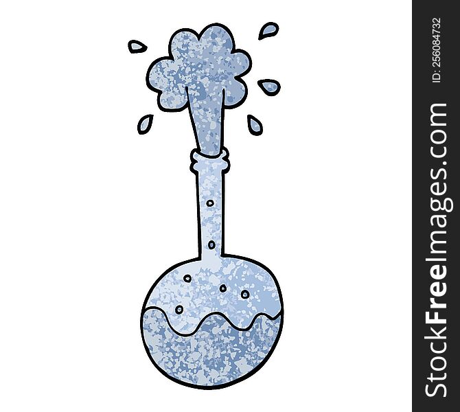 grunge textured illustration cartoon boiling science beaker