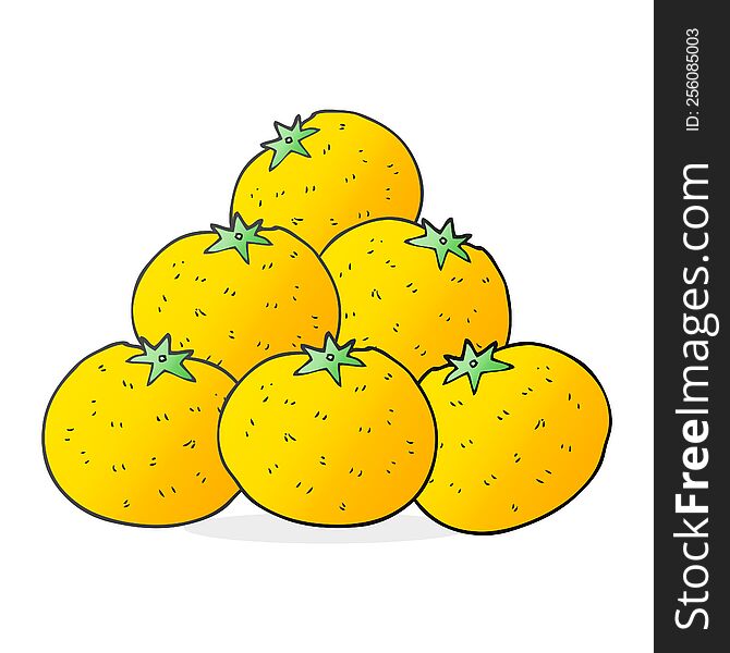 freehand drawn cartoon oranges