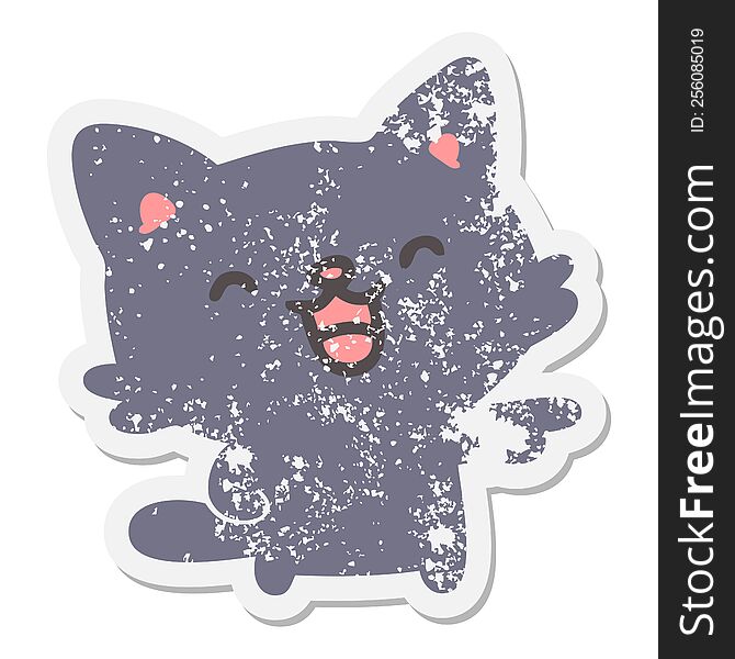 cat pointing and laughing grunge sticker