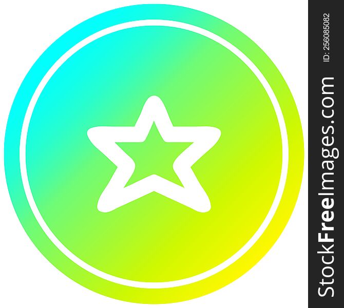 star shape circular icon with cool gradient finish. star shape circular icon with cool gradient finish
