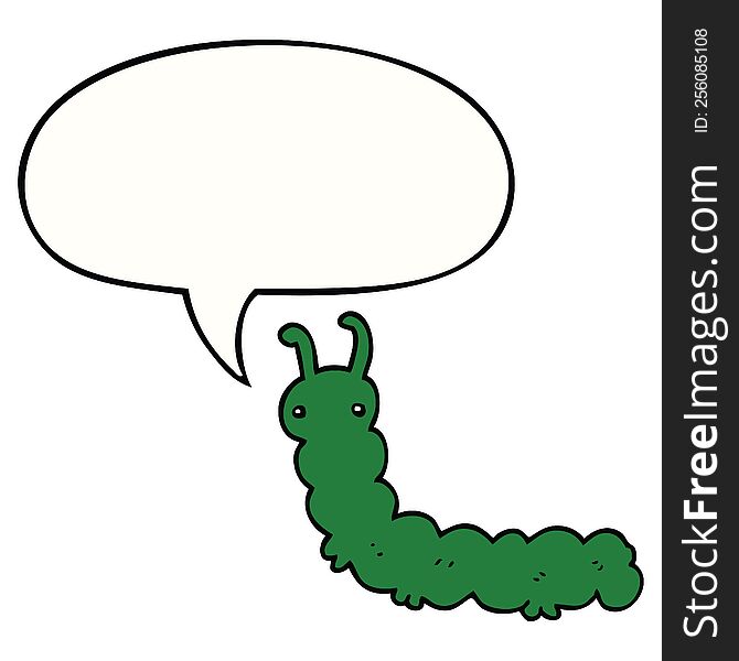 Cartoon Caterpillar And Speech Bubble