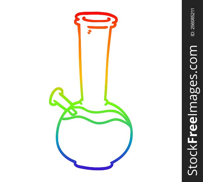 Rainbow Gradient Line Drawing Cartoon Bong