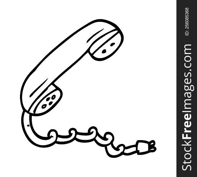 line drawing cartoon telephone handset