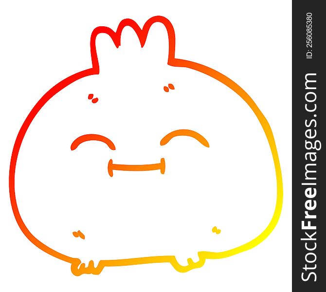 warm gradient line drawing of a cartoon happy root vegetable
