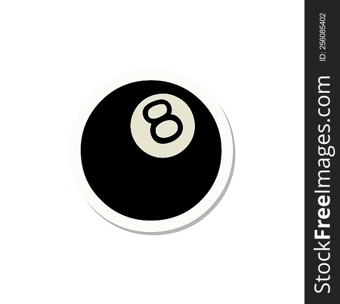 sticker of tattoo in traditional style of 8 ball. sticker of tattoo in traditional style of 8 ball