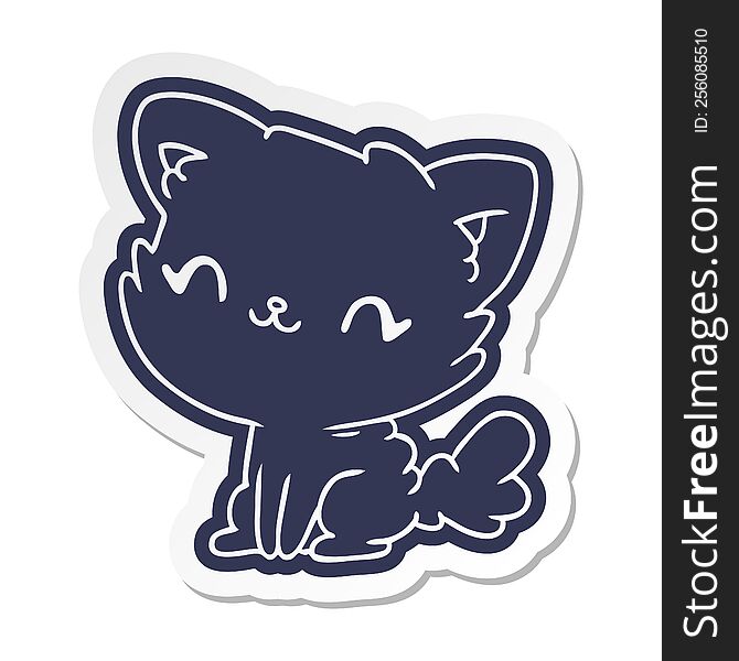 Cartoon Sticker Cute Kawaii Fluffy Cat