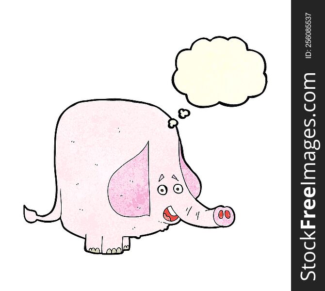 Cartoon Pink Elephant With Thought Bubble