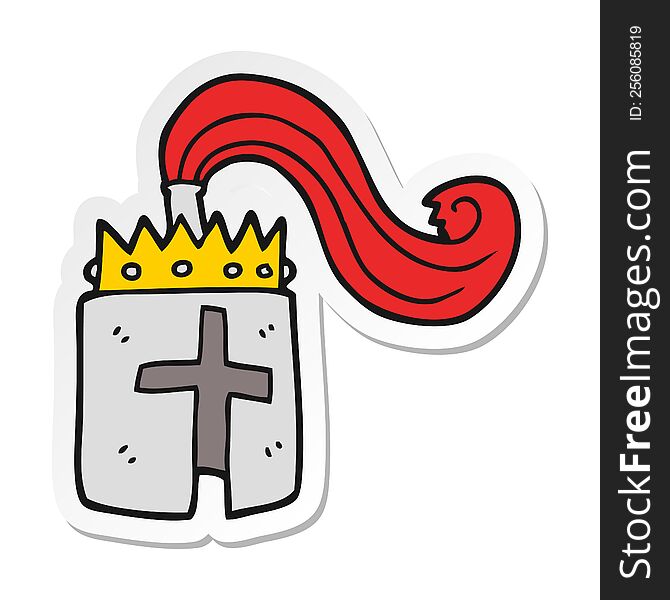 sticker of a cartoon kings helmet