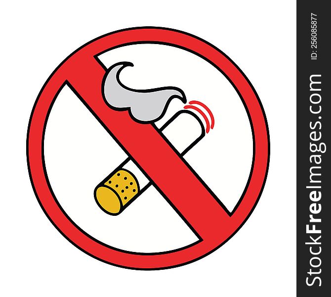 cute cartoon of a no smoking allowed sign