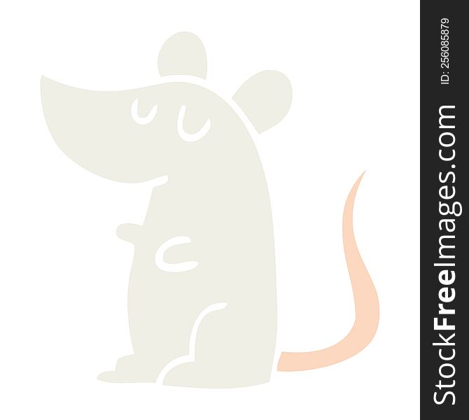 Flat Color Illustration Cartoon Mouse