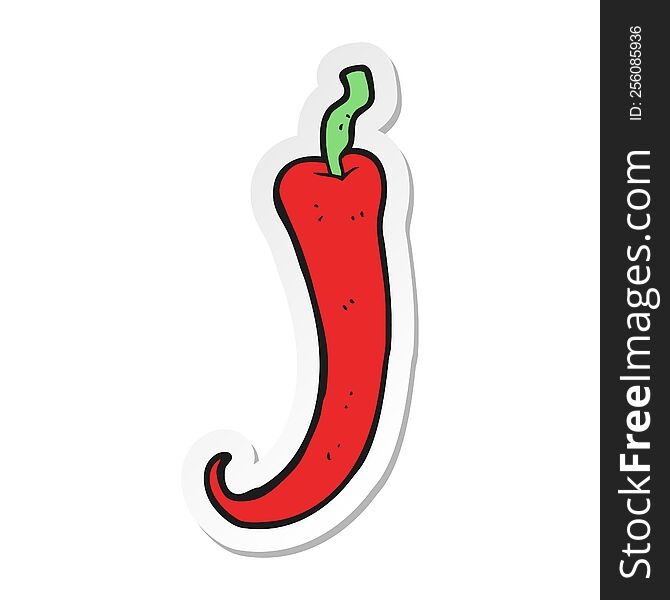 sticker of a cartoon chilli pepper