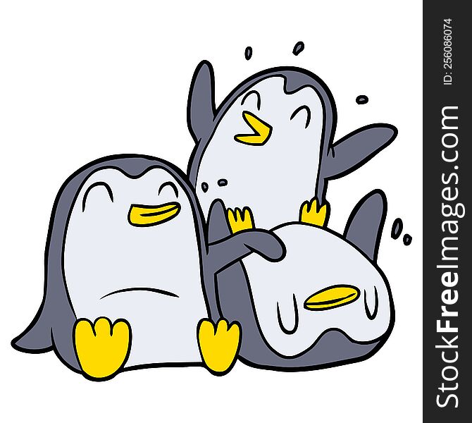 cartoon happy penguins. cartoon happy penguins