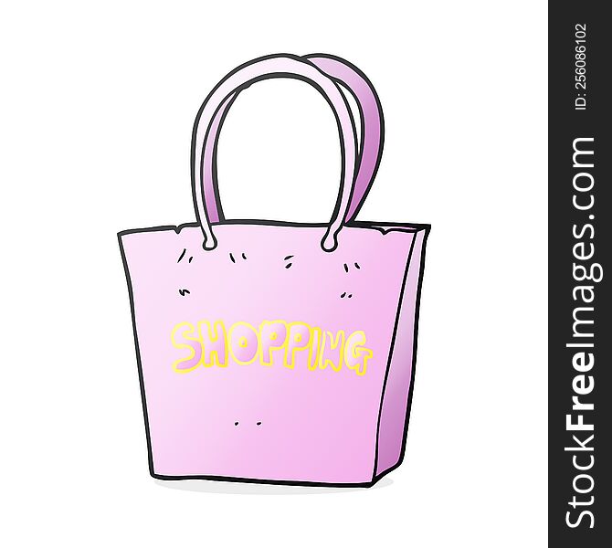 freehand drawn cartoon shopping bag