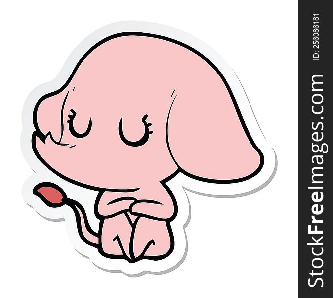 sticker of a cute cartoon elephant